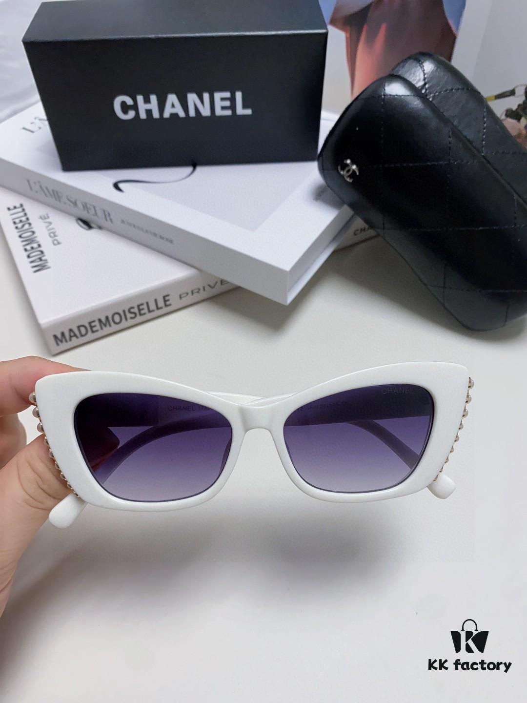 6931f7e43a89a121ed5493a3 Chanel Natural Light Pink Pearl Inlaid Frame Fashion Luxury Women's Square Sunglasses