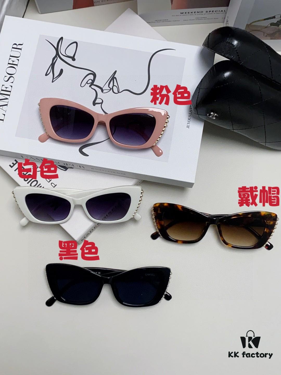 6931f7e53a89a121ed5493a9 Chanel Natural Light Pink Pearl Inlaid Frame Fashion Luxury Women's Square Sunglasses