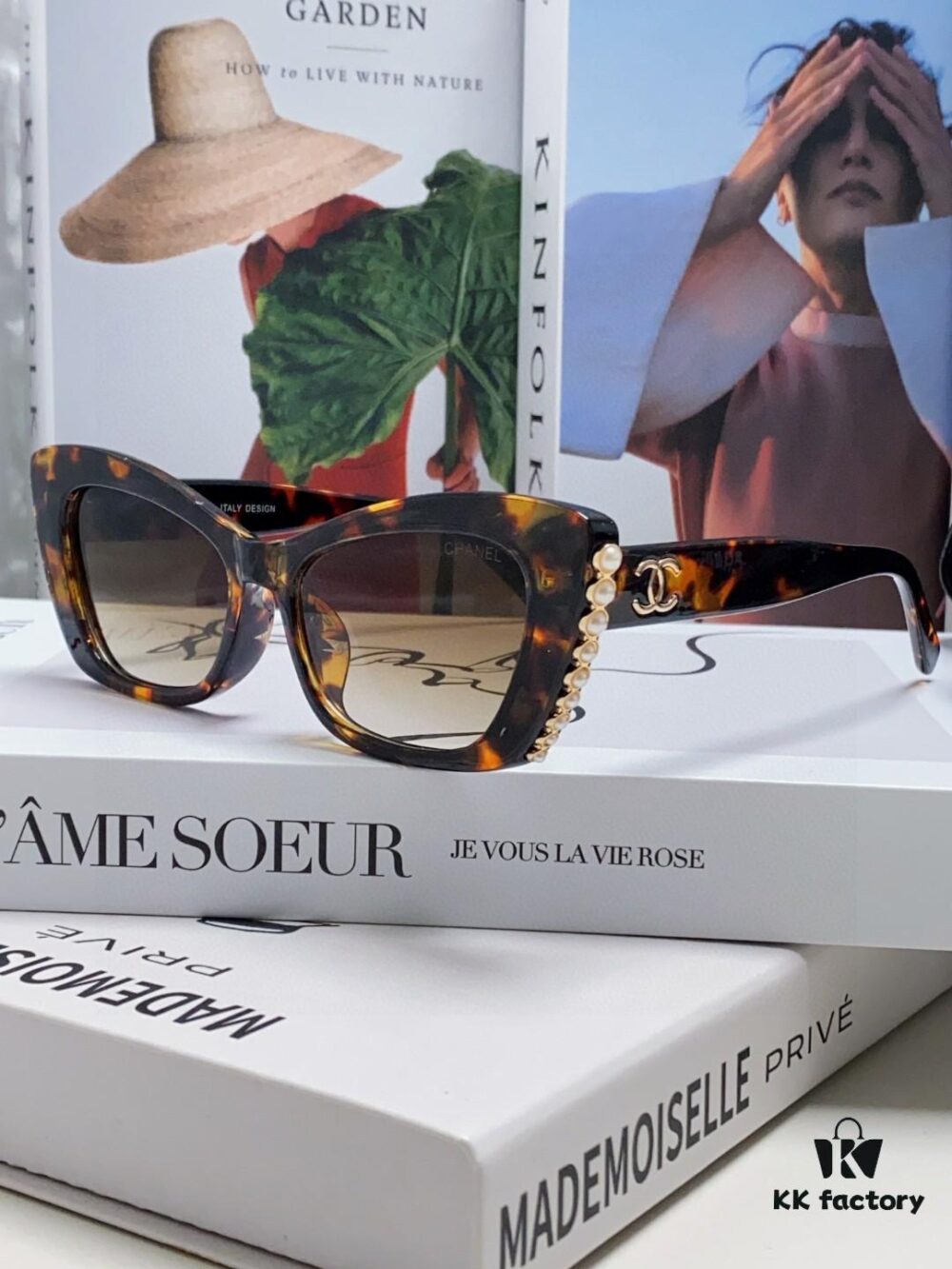 6931f7e53a89a121ed5493aa Chanel Natural Light Pink Pearl Inlaid Frame Fashion Luxury Women's Square Sunglasses