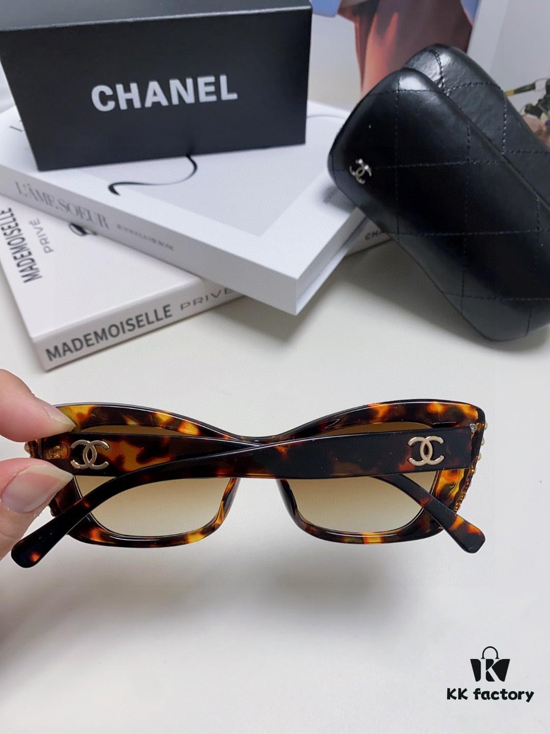 6931f7e53a89a121ed5493ae Chanel Natural Light Pink Pearl Inlaid Frame Fashion Luxury Women's Square Sunglasses