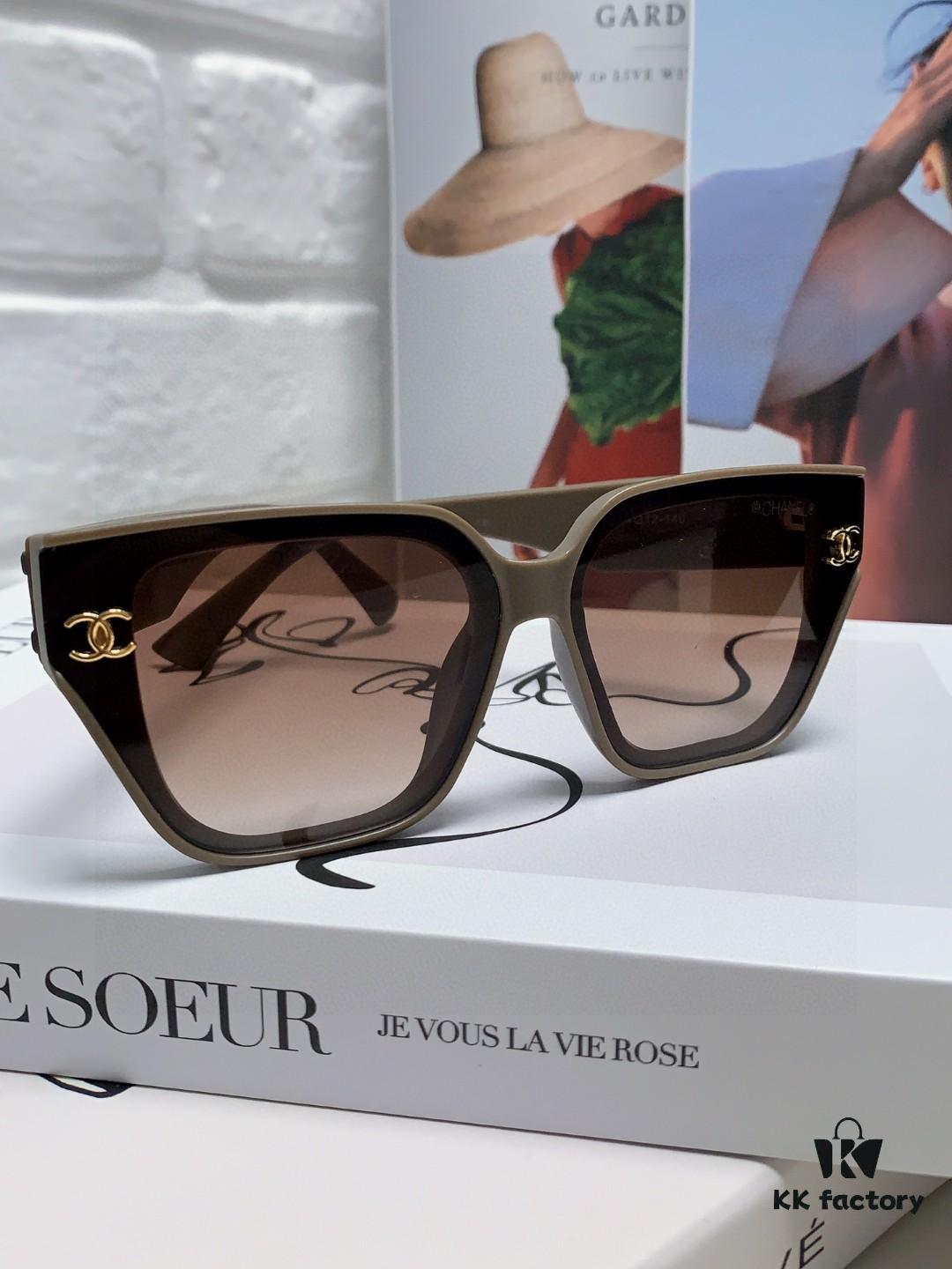 6931f7e83a89a121ed5493da CHANEL 2025 Small Fragrance Style High-Definition UV-Protective Sunglasses, Fashionable Women's Oversized Sunglasses, Celebrity-Inspired Korean Style