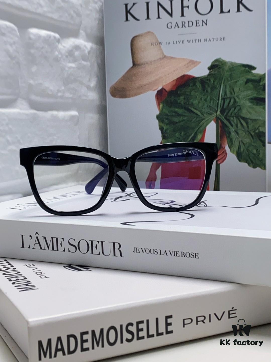 6931f7eb3a89a121ed549407 Chanel 2025 New Celebrity-Inspired Frame-Only Glasses for Women, Blue Light Blocking Square Frame Unisex Eyewear, Panda Color-Block Design Sunglasses