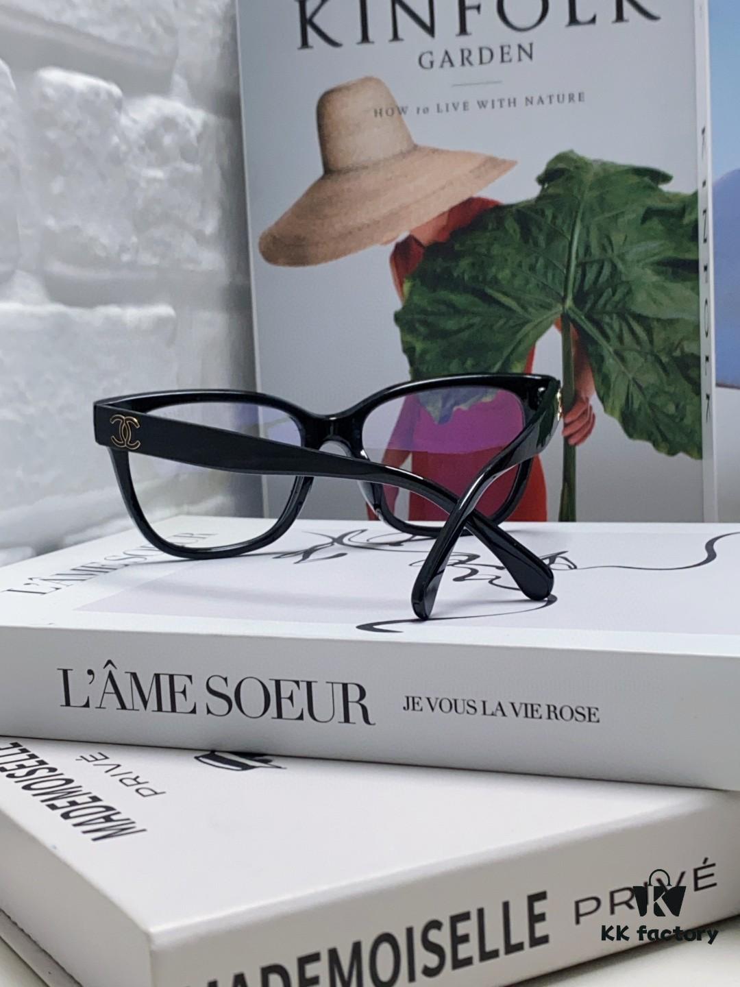 6931f7eb3a89a121ed549408 Chanel 2025 New Celebrity-Inspired Frame-Only Glasses for Women, Blue Light Blocking Square Frame Unisex Eyewear, Panda Color-Block Design Sunglasses
