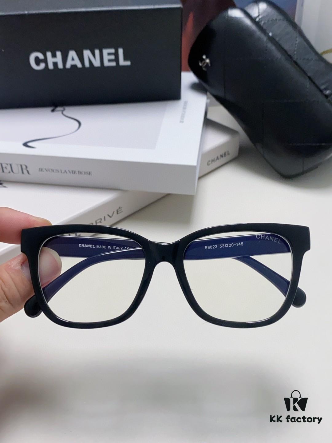 6931f7eb3a89a121ed549409 Chanel 2025 New Celebrity-Inspired Frame-Only Glasses for Women, Blue Light Blocking Square Frame Unisex Eyewear, Panda Color-Block Design Sunglasses