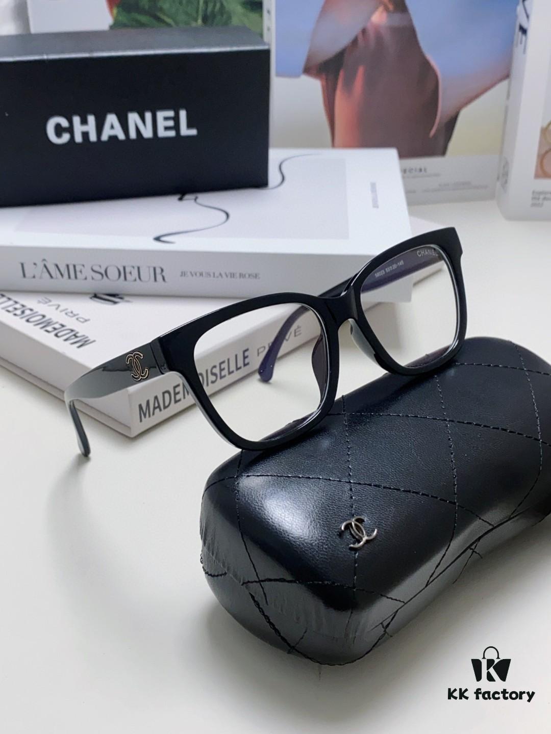 6931f7ec3a89a121ed54940d Chanel 2025 New Celebrity-Inspired Frame-Only Glasses for Women, Blue Light Blocking Square Frame Unisex Eyewear, Panda Color-Block Design Sunglasses