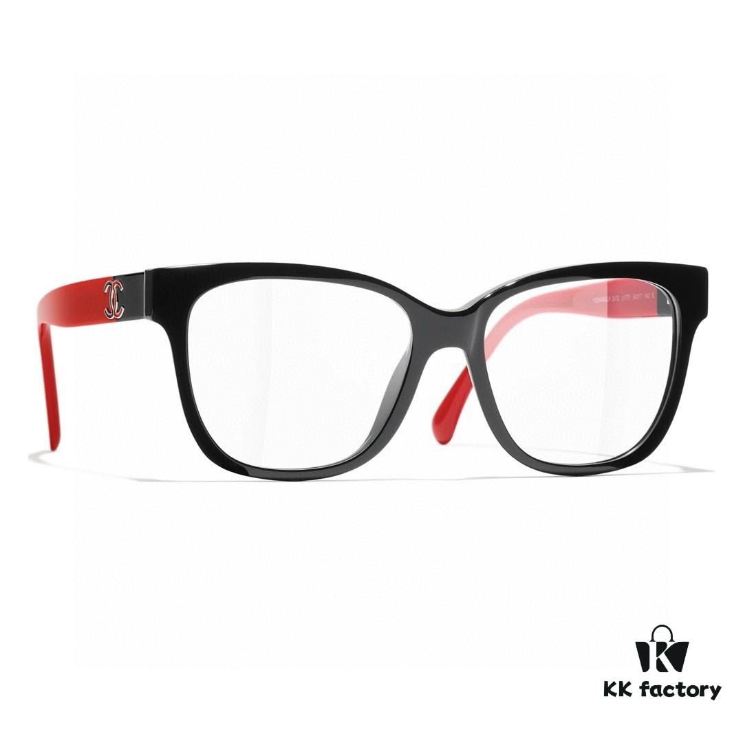 6931f7ec3a89a121ed549410 Chanel 2025 New Celebrity-Inspired Frame-Only Glasses for Women, Blue Light Blocking Square Frame Unisex Eyewear, Panda Color-Block Design Sunglasses