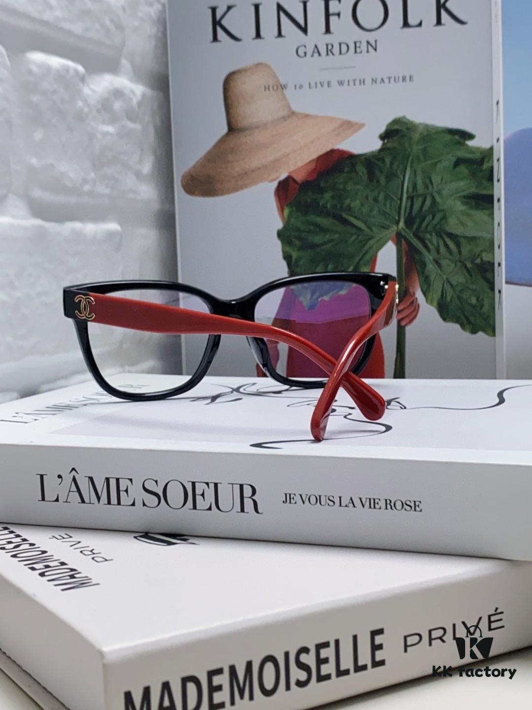 6931f7ec3a89a121ed549413 Chanel 2025 New Celebrity-Inspired Frame-Only Glasses for Women, Blue Light Blocking Square Frame Unisex Eyewear, Panda Color-Block Design Sunglasses