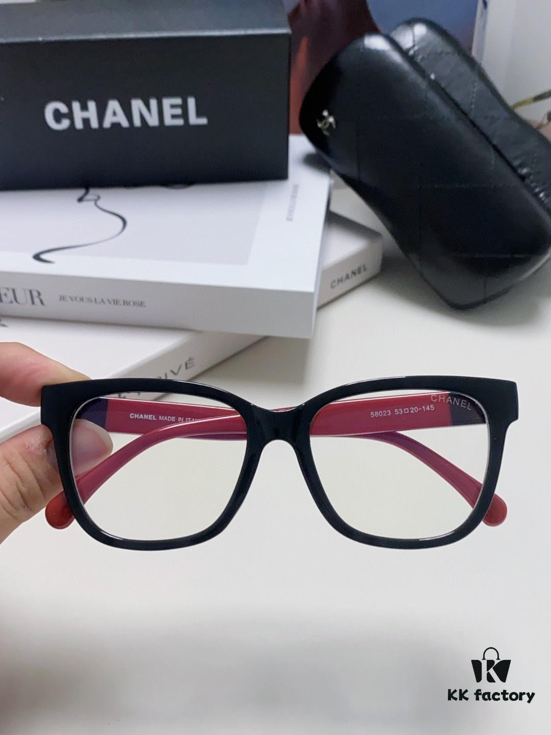 6931f7ec3a89a121ed549414 Chanel 2025 New Celebrity-Inspired Frame-Only Glasses for Women, Blue Light Blocking Square Frame Unisex Eyewear, Panda Color-Block Design Sunglasses