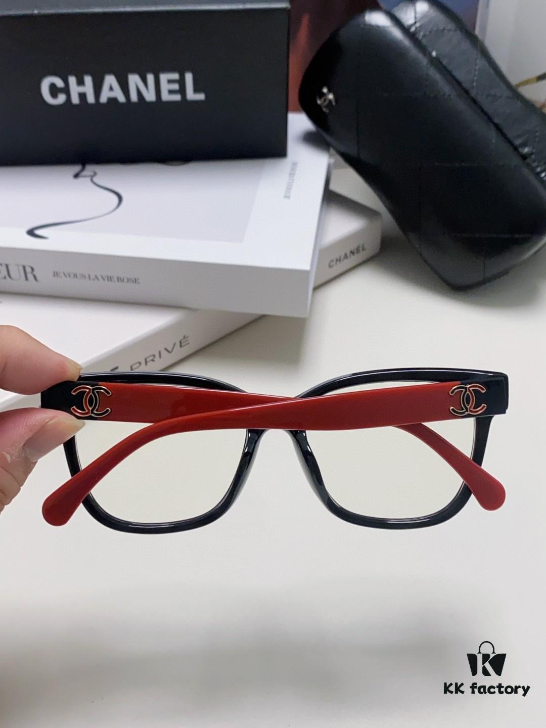 6931f7ec3a89a121ed549415 Chanel 2025 New Celebrity-Inspired Frame-Only Glasses for Women, Blue Light Blocking Square Frame Unisex Eyewear, Panda Color-Block Design Sunglasses