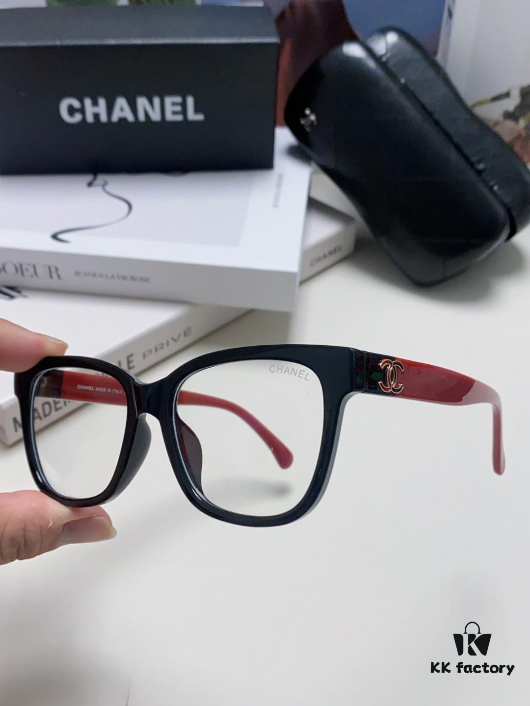 6931f7ec3a89a121ed549416 Chanel 2025 New Celebrity-Inspired Frame-Only Glasses for Women, Blue Light Blocking Square Frame Unisex Eyewear, Panda Color-Block Design Sunglasses