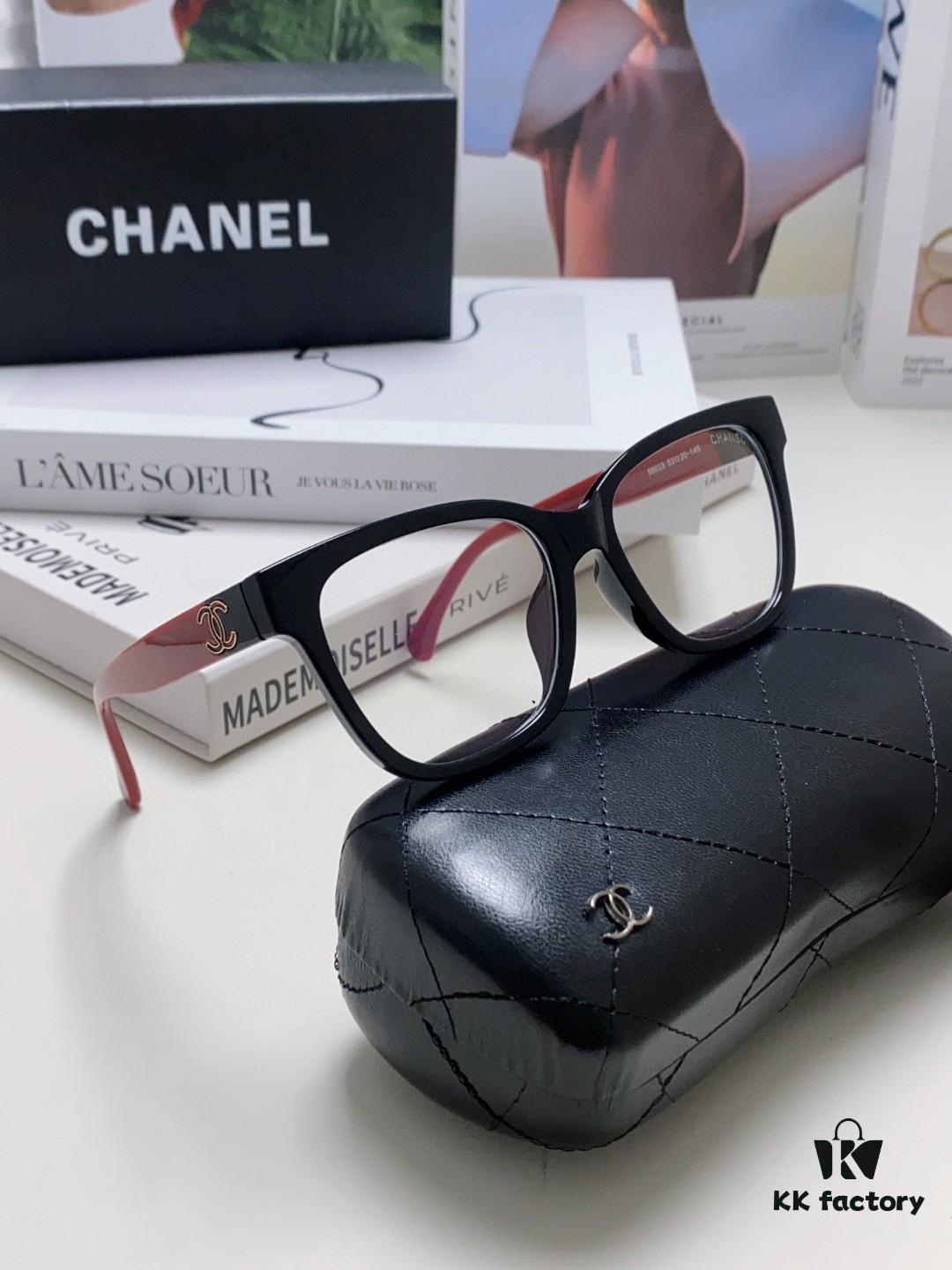 6931f7ec3a89a121ed549418 Chanel 2025 New Celebrity-Inspired Frame-Only Glasses for Women, Blue Light Blocking Square Frame Unisex Eyewear, Panda Color-Block Design Sunglasses