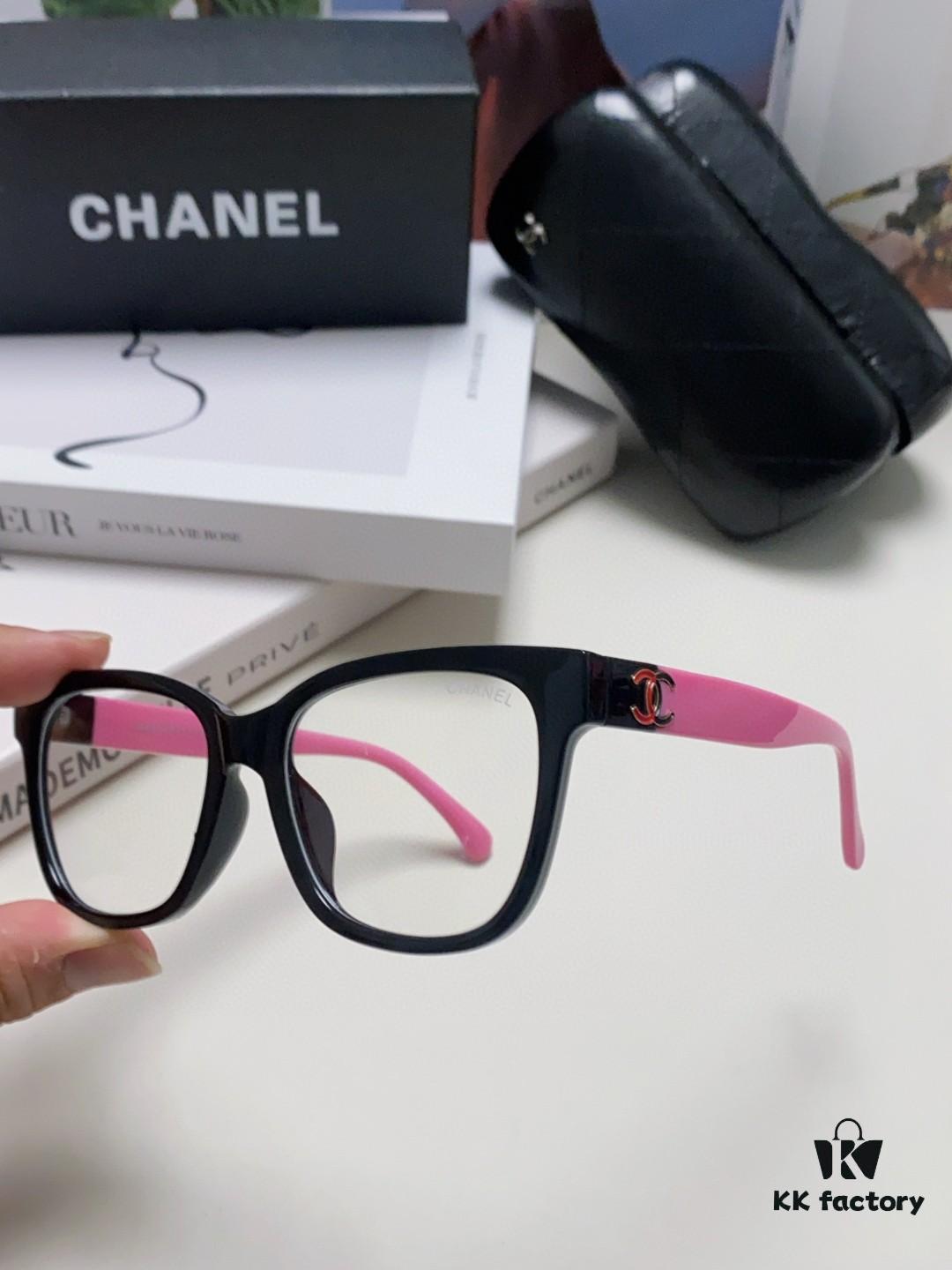 6931f7ed3a89a121ed549420 Chanel 2025 New Celebrity-Inspired Frame-Only Glasses for Women, Blue Light Blocking Square Frame Unisex Eyewear, Panda Color-Block Design Sunglasses