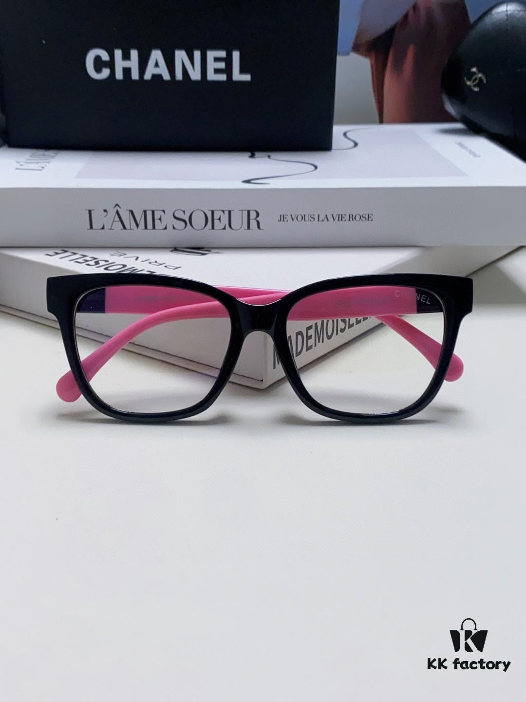 6931f7ed3a89a121ed549421 Chanel 2025 New Celebrity-Inspired Frame-Only Glasses for Women, Blue Light Blocking Square Frame Unisex Eyewear, Panda Color-Block Design Sunglasses