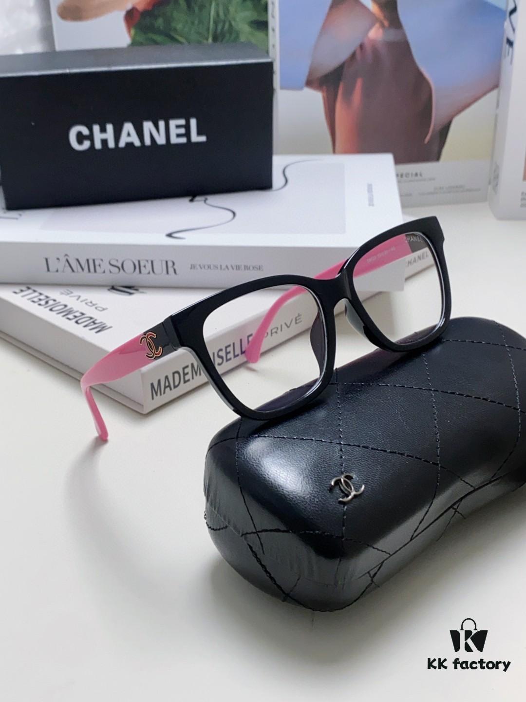 6931f7ed3a89a121ed549422 Chanel 2025 New Celebrity-Inspired Frame-Only Glasses for Women, Blue Light Blocking Square Frame Unisex Eyewear, Panda Color-Block Design Sunglasses