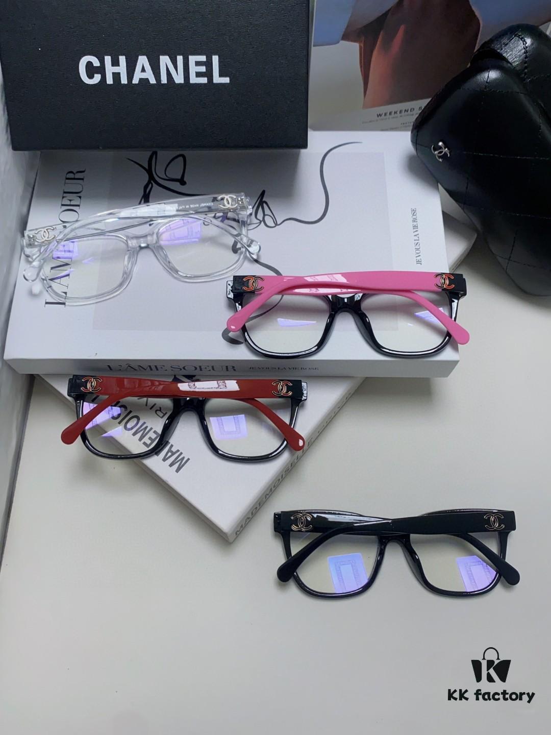 6931f7ed3a89a121ed549423 Chanel 2025 New Celebrity-Inspired Frame-Only Glasses for Women, Blue Light Blocking Square Frame Unisex Eyewear, Panda Color-Block Design Sunglasses