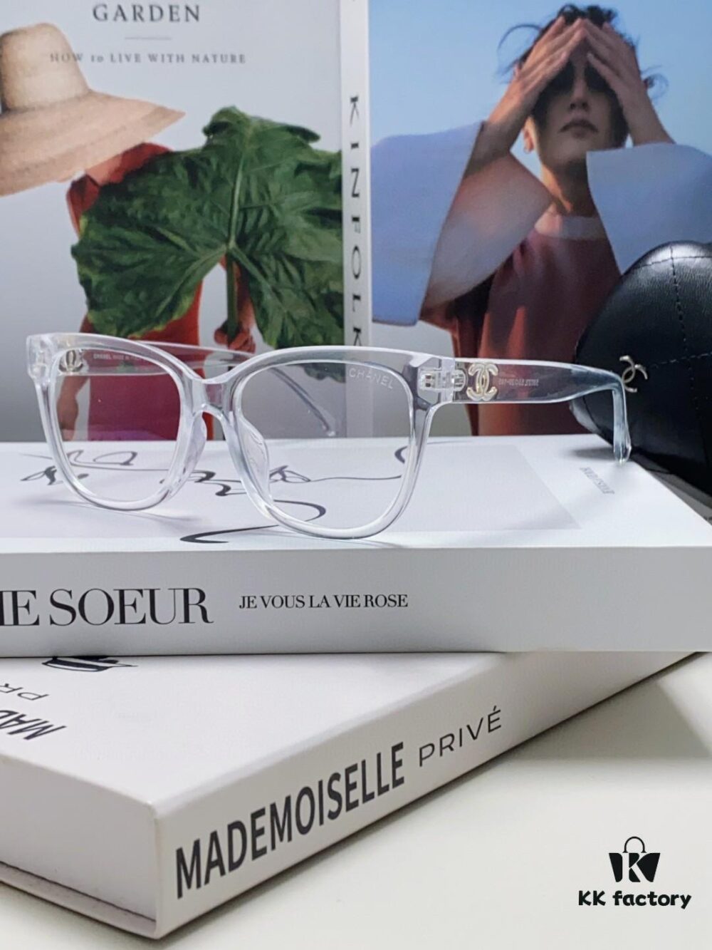 6931f7ed3a89a121ed549425 Chanel 2025 New Celebrity-Inspired Frame-Only Glasses for Women, Blue Light Blocking Square Frames, Unisex Panda Color-Block Eyewear, Suitable for Myopia, Non-Prescription Sunglasses