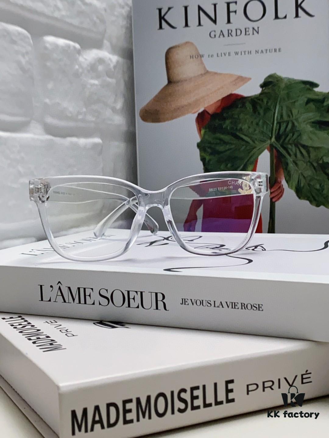 6931f7ed3a89a121ed549426 Chanel 2025 New Celebrity-Inspired Frame-Only Glasses for Women, Blue Light Blocking Square Frames, Unisex Panda Color-Block Eyewear, Suitable for Myopia, Non-Prescription Sunglasses