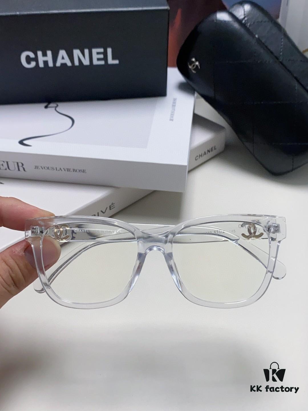 6931f7ed3a89a121ed549428 Chanel 2025 New Celebrity-Inspired Frame-Only Glasses for Women, Blue Light Blocking Square Frames, Unisex Panda Color-Block Eyewear, Suitable for Myopia, Non-Prescription Sunglasses