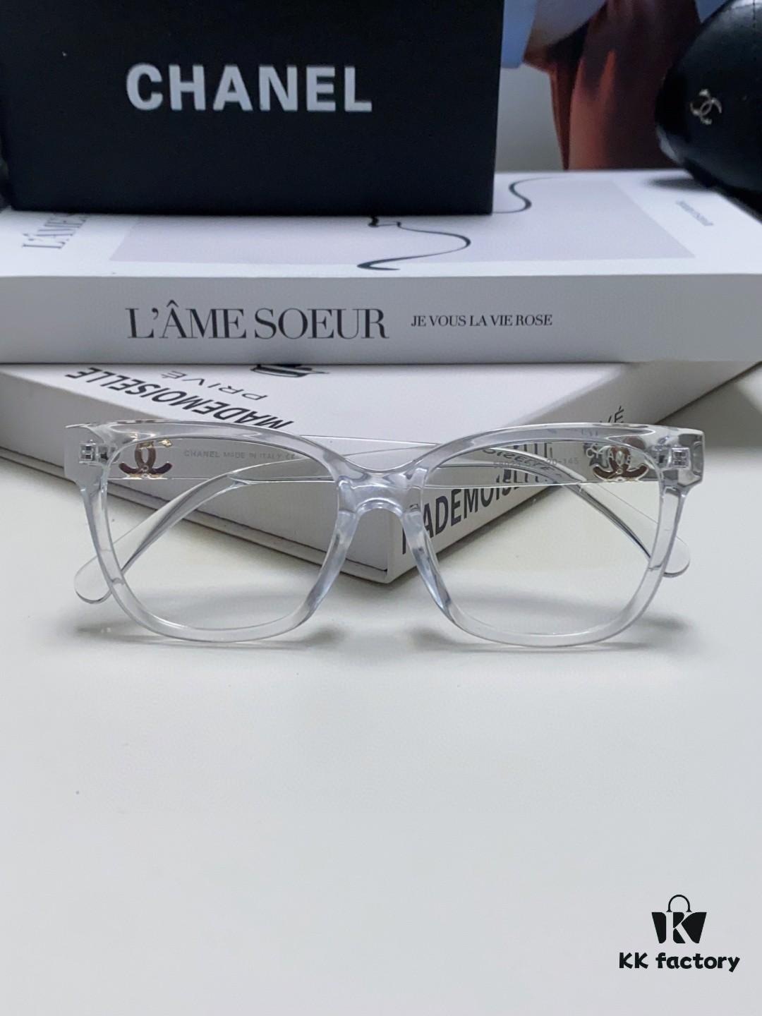 6931f7ee3a89a121ed54942b Chanel 2025 New Celebrity-Inspired Frame-Only Glasses for Women, Blue Light Blocking Square Frames, Unisex Panda Color-Block Eyewear, Suitable for Myopia, Non-Prescription Sunglasses