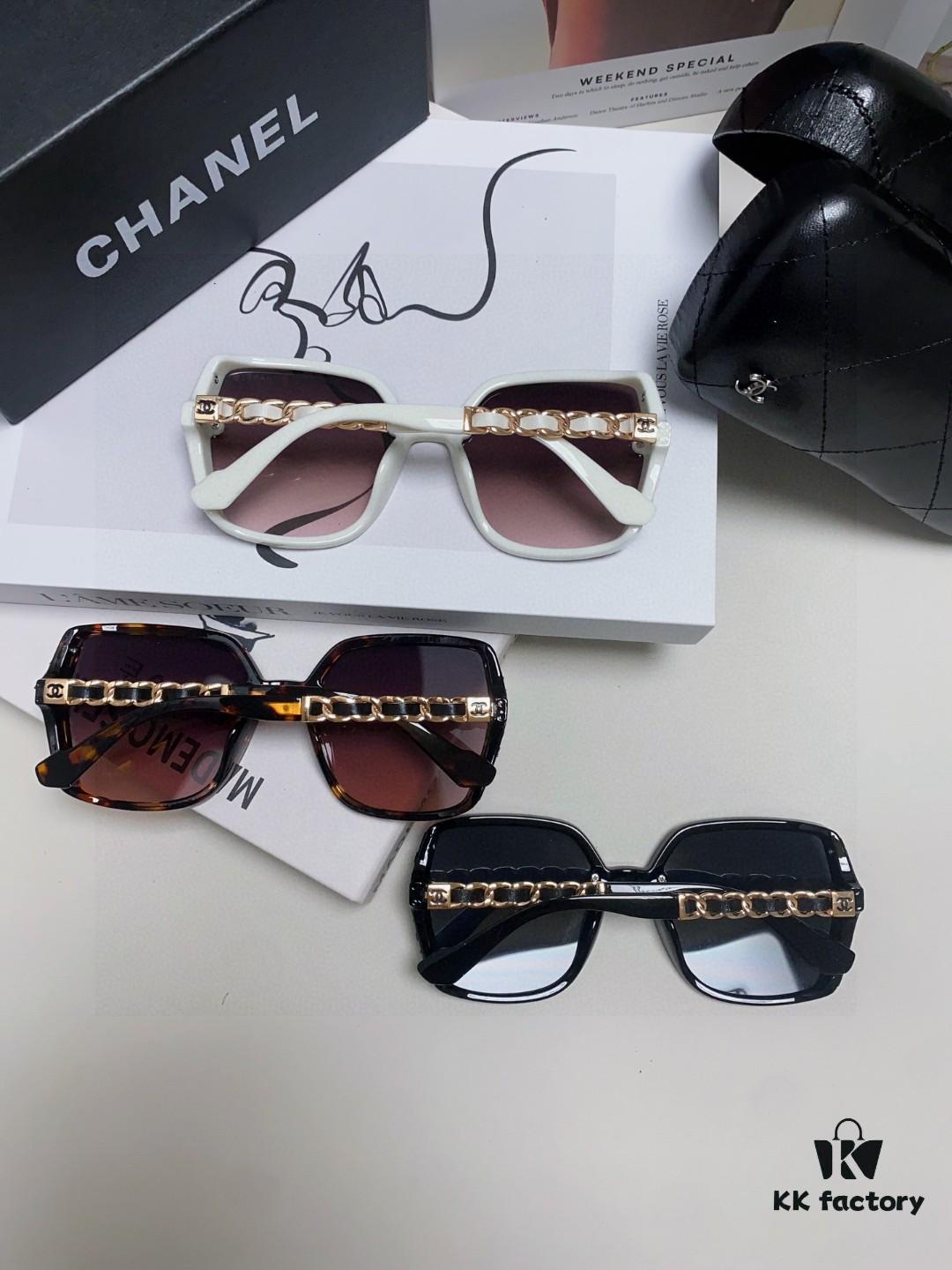 6931f7f53a89a121ed54949b Chanel New Arrival Sunglasses from Europe and America, Popular Unisex Designer Shades with Leather Chain, Stylish Sunglasses for Travel and Driving