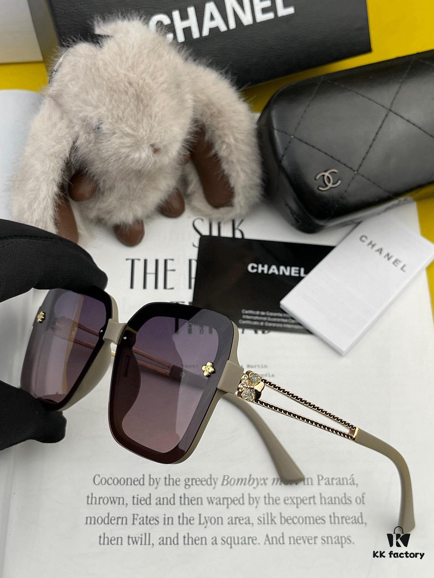 CHANEL 2025 New Arrival Camellia Fashion Best-Selling Round Frame HD Polarized Sunglasses, Comfortable Wear, Influencer Popular Style