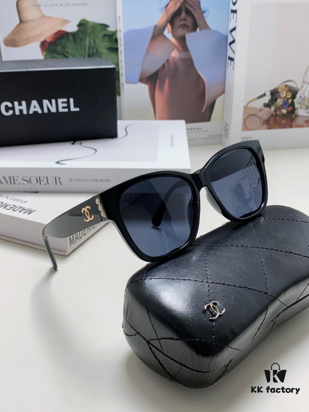 6931f8123a89a121ed54963d Chanel Pearl Sunglasses for Women, New Double C Polarized Sun Glasses, Celebrity Cat-eye Sunglasses, Fashion Hot-selling Eyewear