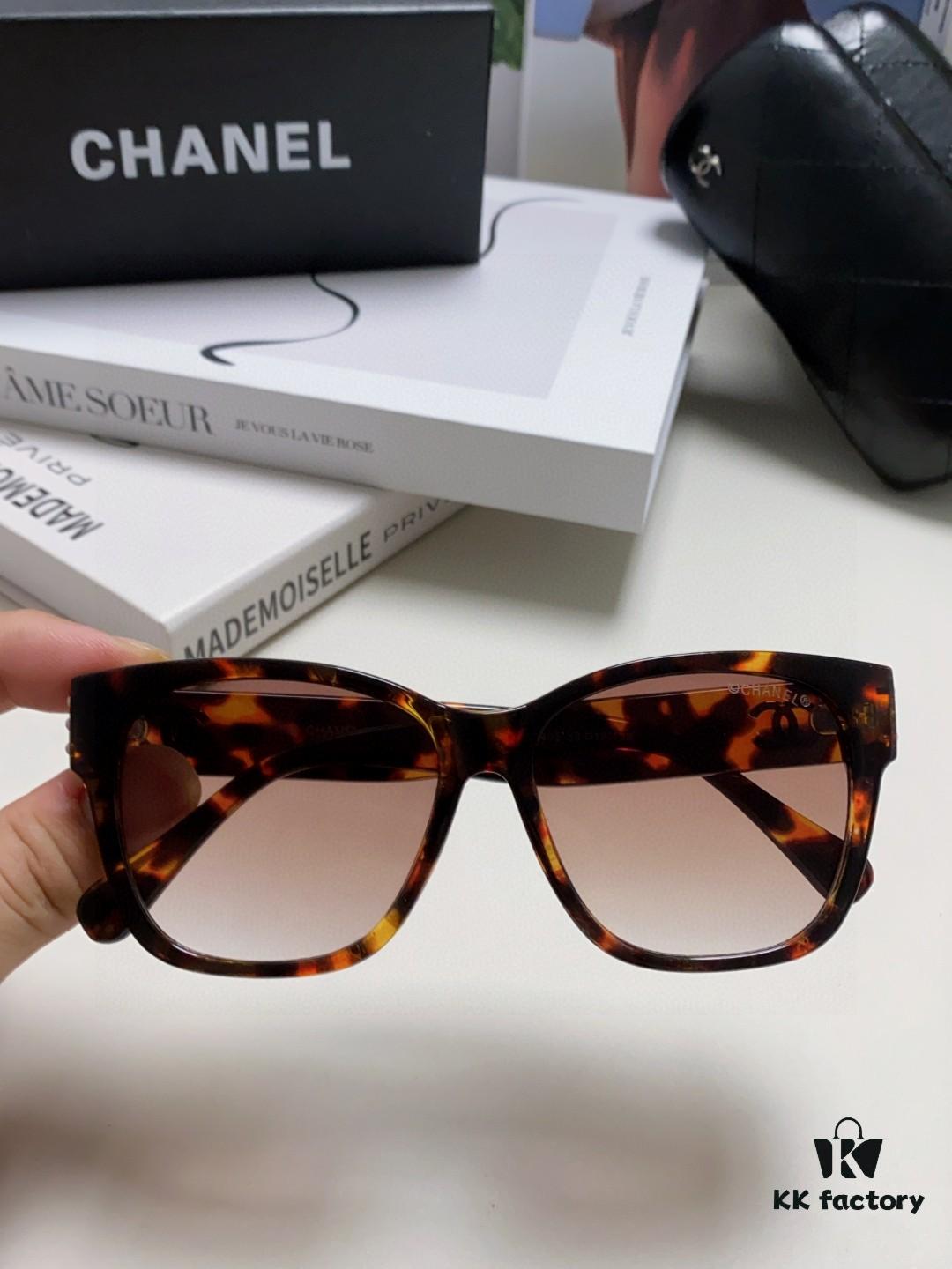 Chanel Pearl Sunglasses for Women, New Model with Double C Polarized Lenses, Celebrity-Favorite Sun Glasses, Fashionable and Popular Eyewear