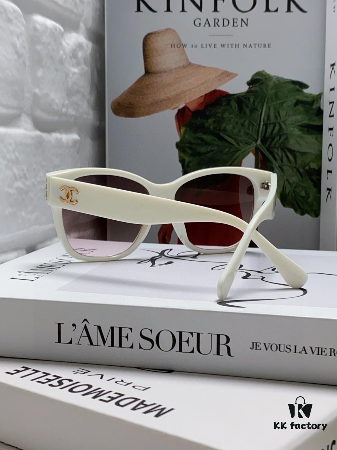 6931f8133a89a121ed54964c Chanel Pearl Sunglasses for Women, New Double C Polarized Celebrity Cat-eye Sun Glasses, Fashionable Popular Style