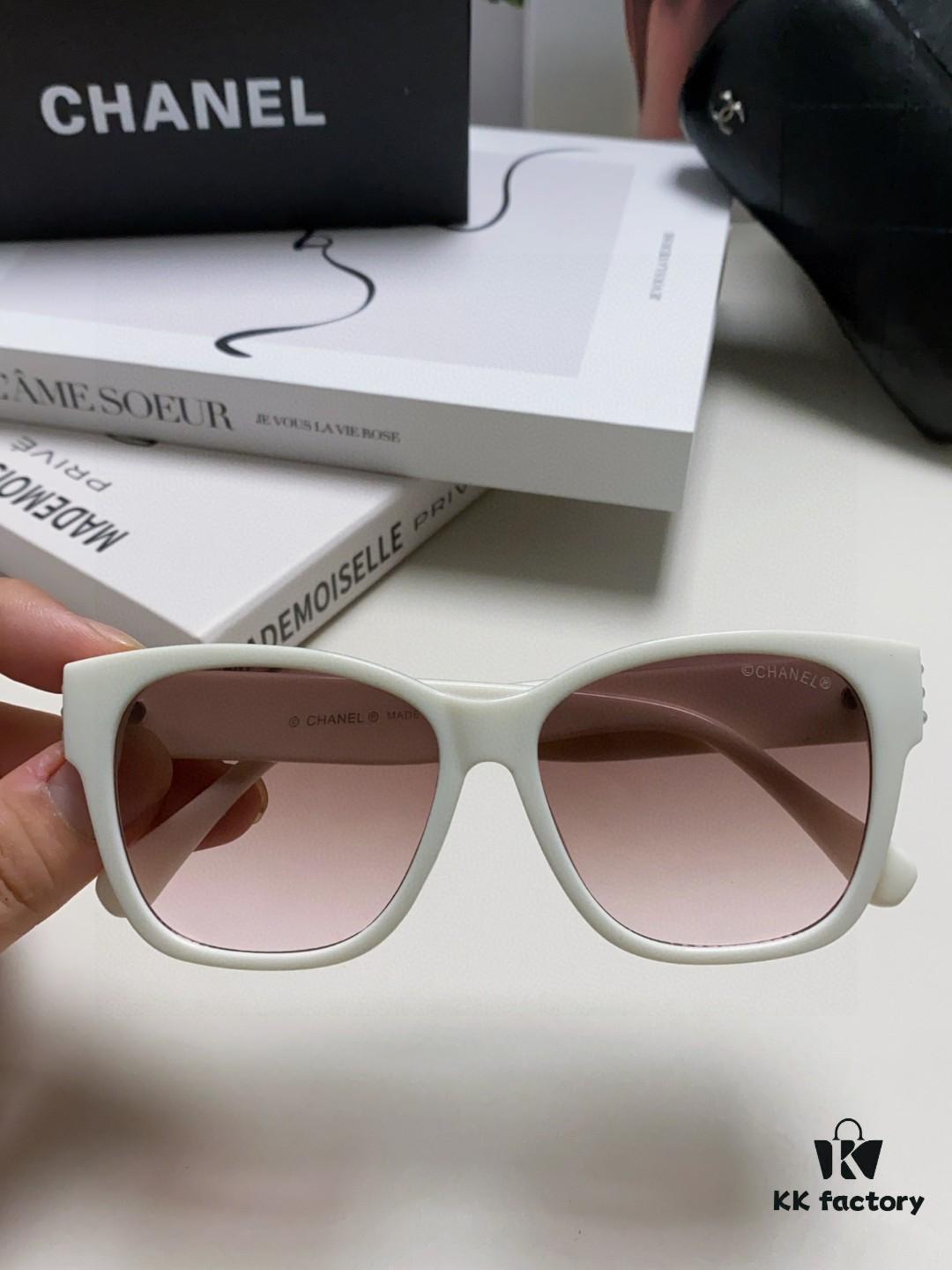 6931f8133a89a121ed54964d Chanel Pearl Sunglasses for Women, New Double C Polarized Celebrity Cat-eye Sun Glasses, Fashionable Popular Style