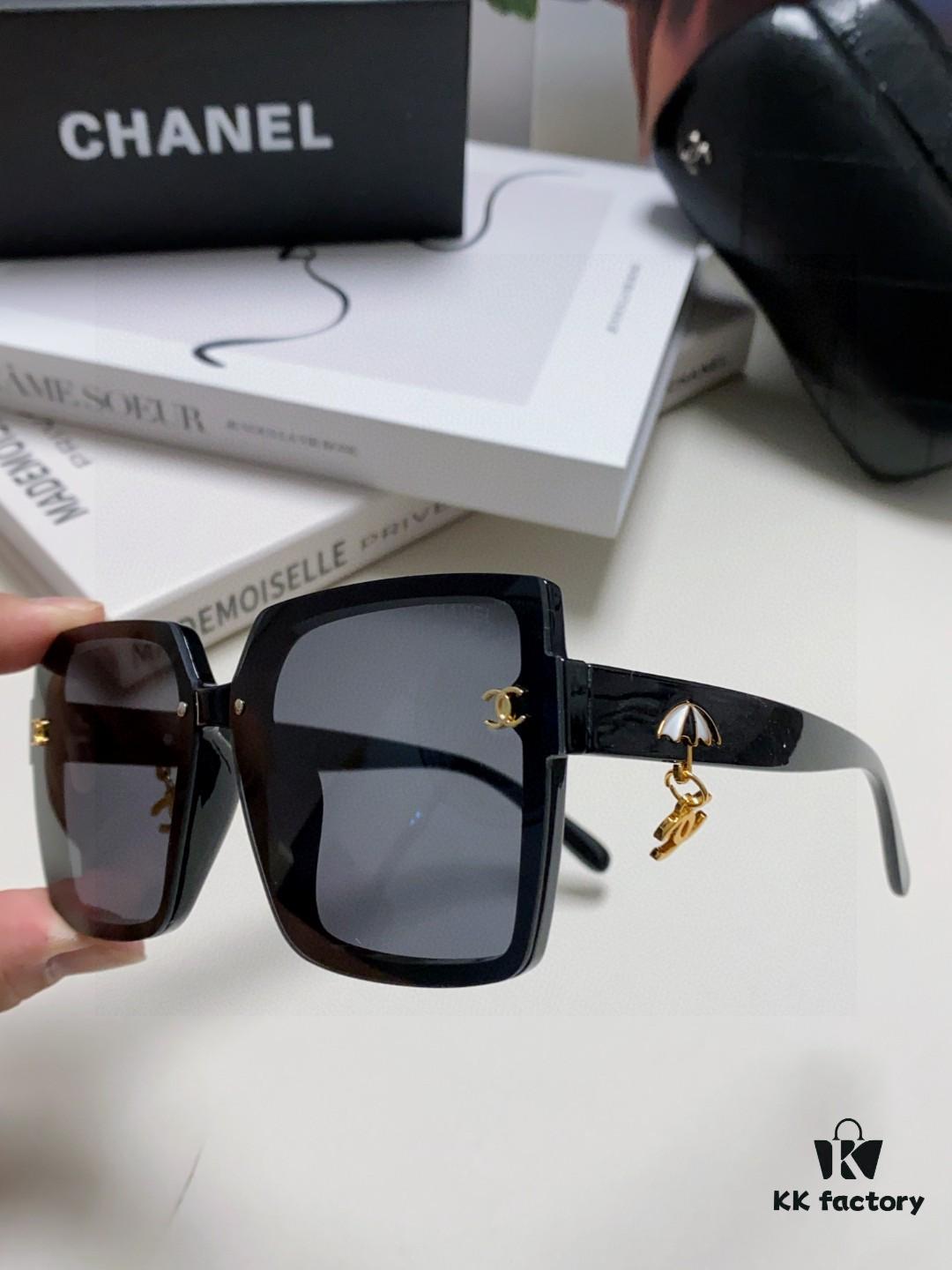 6931f8173a89a121ed549682 Chanel 2025 New Arrival Fashion Sunglasses, Stylish Oversized Gradient Lens Sun Glasses with UV Protection, Compact Design to Flatter Face Shape, Raincoat Charm Pendant