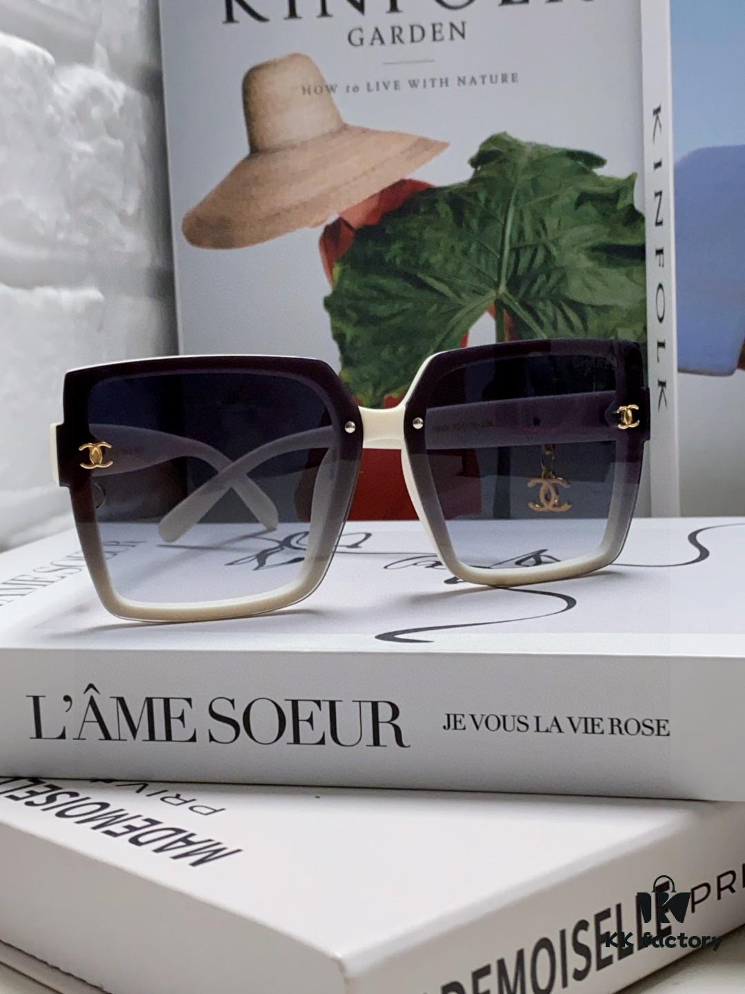 6931f8173a89a121ed549688 Chanel 2025 New Arrival Fashion Sunglasses, Stylish Oversized Gradient Lenses, Face-Framing UV Protection Shades with Umbrella Pendant, Classic Little Luxury Chic