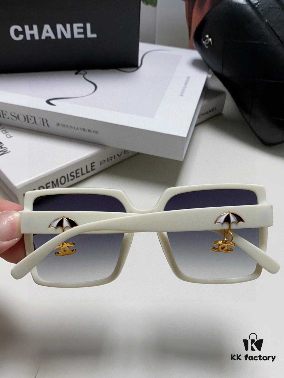 6931f8173a89a121ed54968b Chanel 2025 New Arrival Fashion Sunglasses, Stylish Oversized Gradient Lenses, Face-Framing UV Protection Shades with Umbrella Pendant, Classic Little Luxury Chic