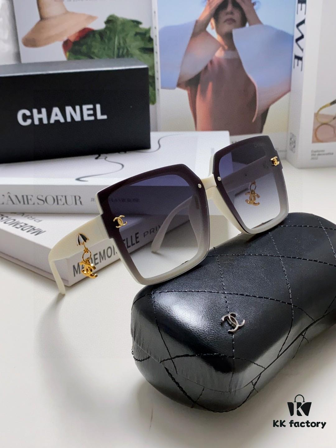6931f8183a89a121ed54968e Chanel 2025 New Arrival Fashion Sunglasses, Stylish Oversized Gradient Lenses, Face-Framing UV Protection Shades with Umbrella Pendant, Classic Little Luxury Chic