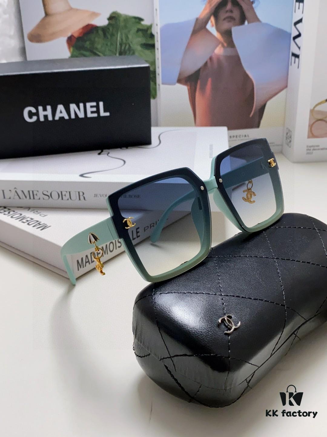 6931f8193a89a121ed5496a2 Chanel 2025 New Arrival Fashion Sunglasses, Oversized Gradient Lenses for Slimming Effect, UV Protection, Elegant Style with Umbrella Pendant