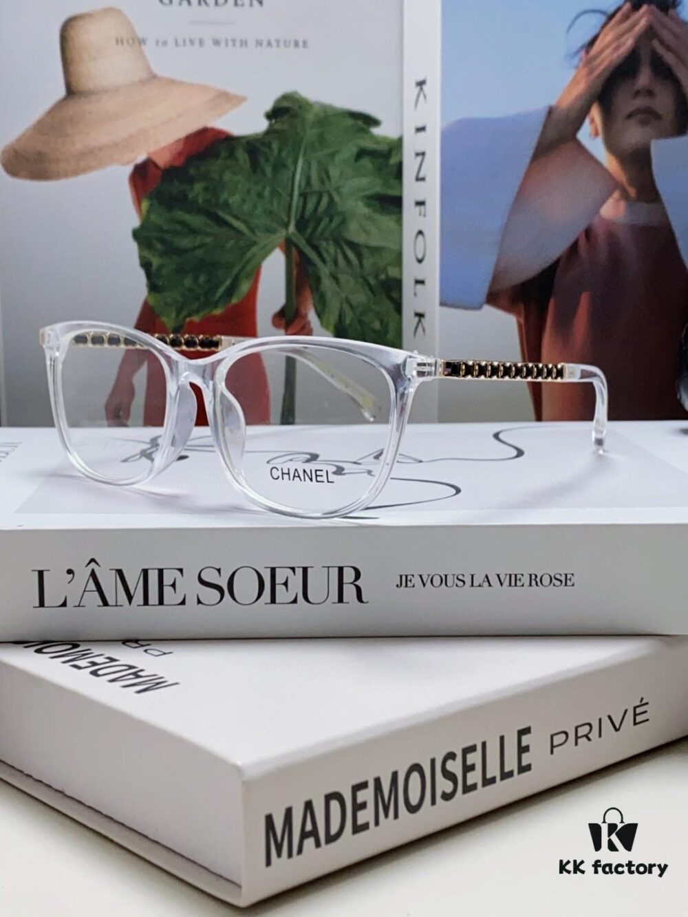 6931f81a3a89a121ed5496b2 Chanel 2025 New Arrival Black Frame Glasses, Same Style as Zhao Lusi, Women's Minimalist Chic Optical Frames with Chain Detail, Blue Light Blocking, Prescription Ready, Oversized for a Flattering Look