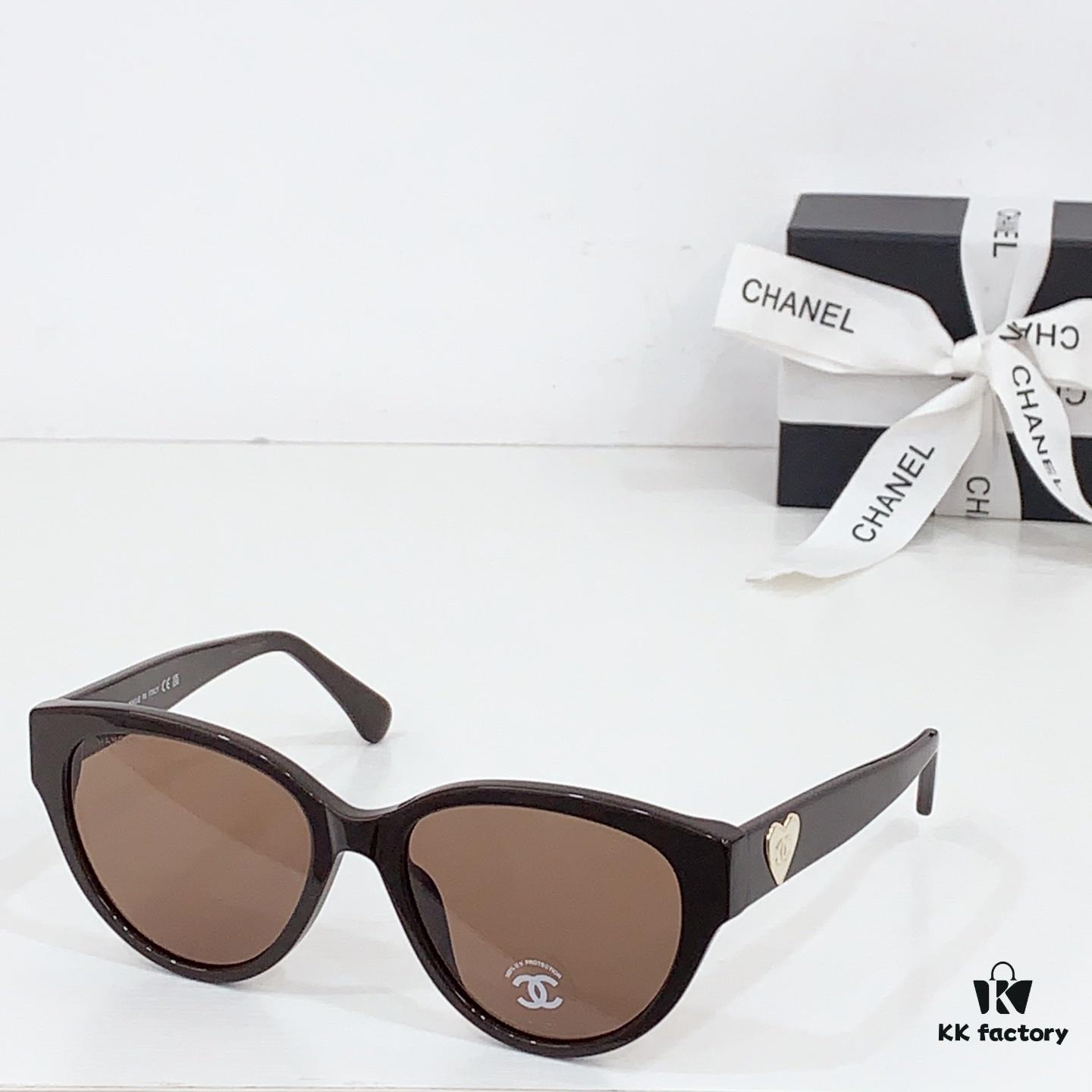 6931f81e3a89a121ed5496eb CHANEL Heart-Shaped Sunglasses Style CH5477, Size 56-18-140