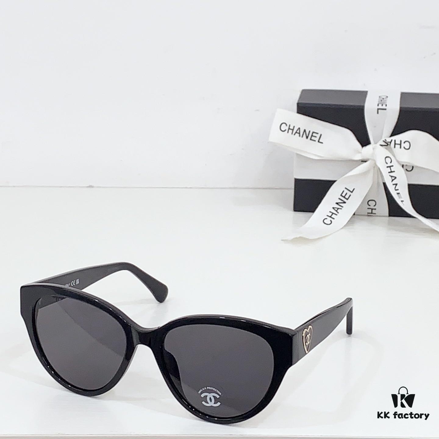 6931f81e3a89a121ed5496ee CHANEL Heart-Shaped Sunglasses Style CH5477, Size 56-18-140