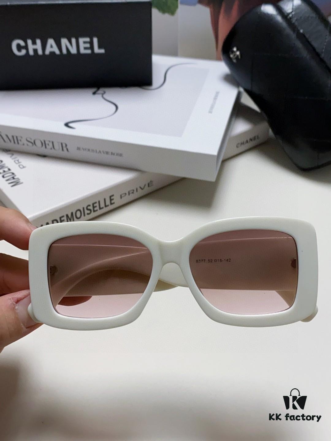 6931f82b3a89a121ed5497a3 CHANEL New Classic Black and White Sunglasses with Logo-Embellished Temples