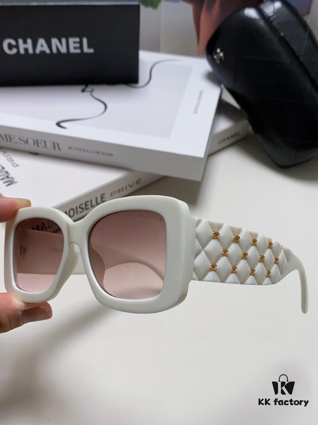 6931f82b3a89a121ed5497a5 CHANEL New Classic Black and White Sunglasses with Logo-Embellished Temples