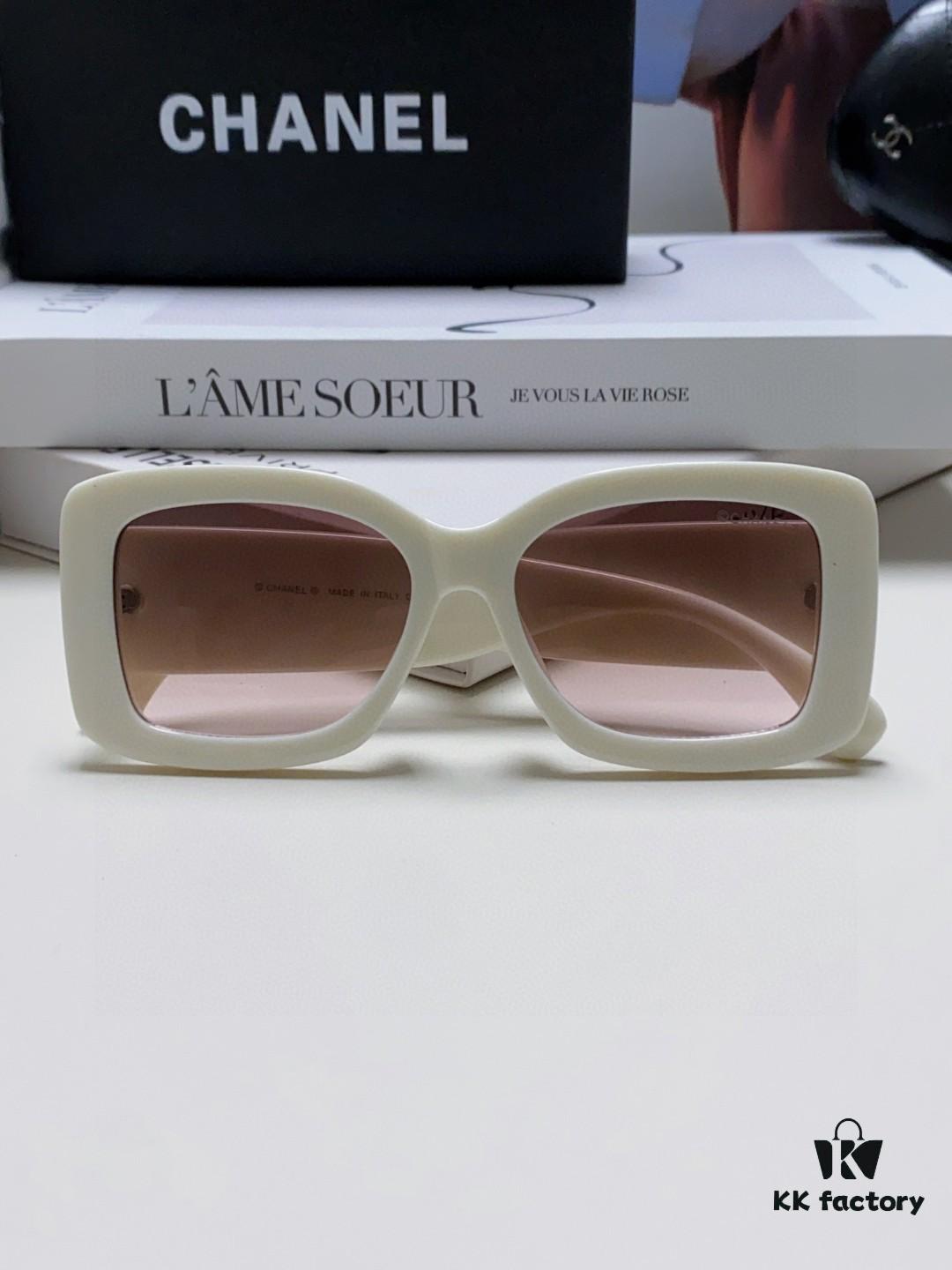 6931f82b3a89a121ed5497a6 CHANEL New Classic Black and White Sunglasses with Logo-Embellished Temples
