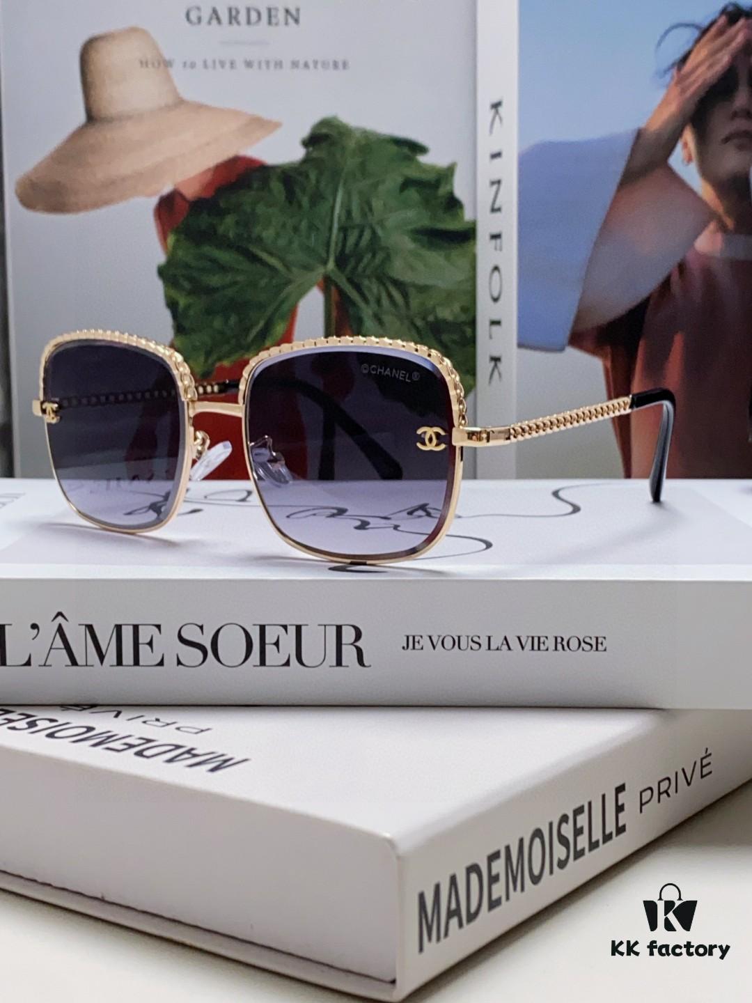 6931f82c3a89a121ed5497aa Chanel 2025 New Arrival Classic Style Women's Sunglasses with Chain Detail, Vintage Brown UV-Protective Designer Shades