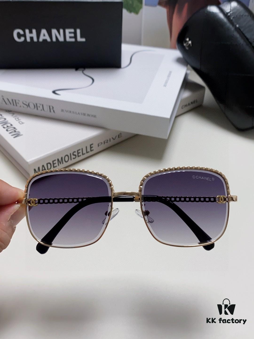 6931f82c3a89a121ed5497ad Chanel 2025 New Arrival Classic Style Women's Sunglasses with Chain Detail, Vintage Brown UV-Protective Designer Shades