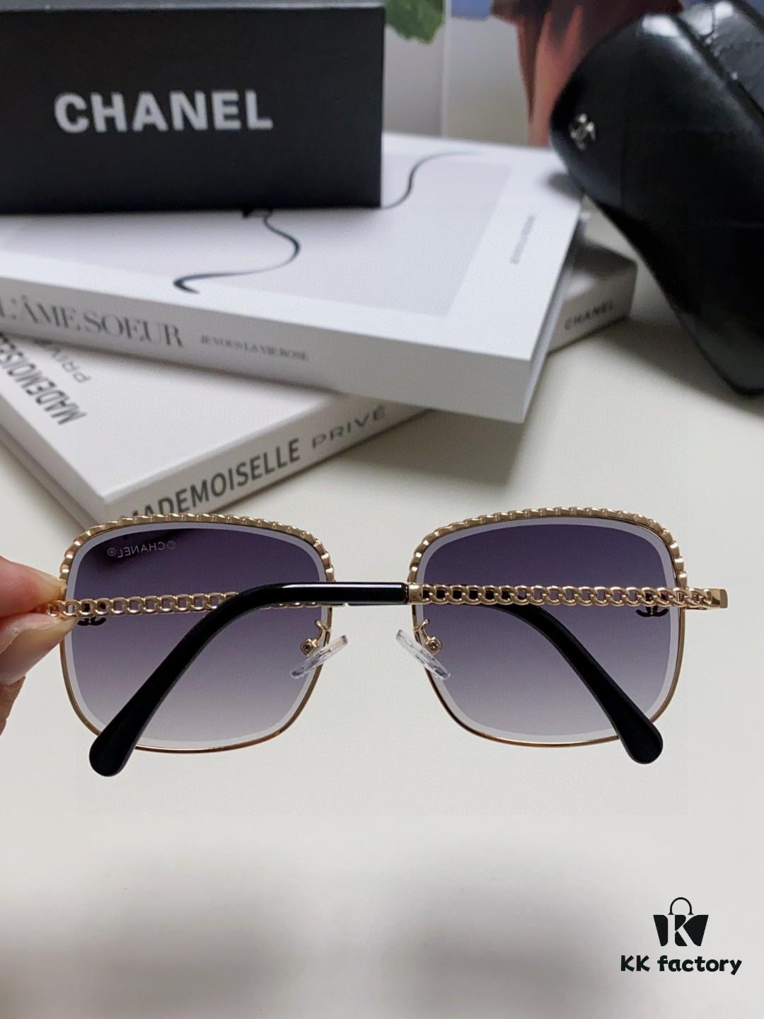 6931f82c3a89a121ed5497ae Chanel 2025 New Arrival Classic Style Women's Sunglasses with Chain Detail, Vintage Brown UV-Protective Designer Shades