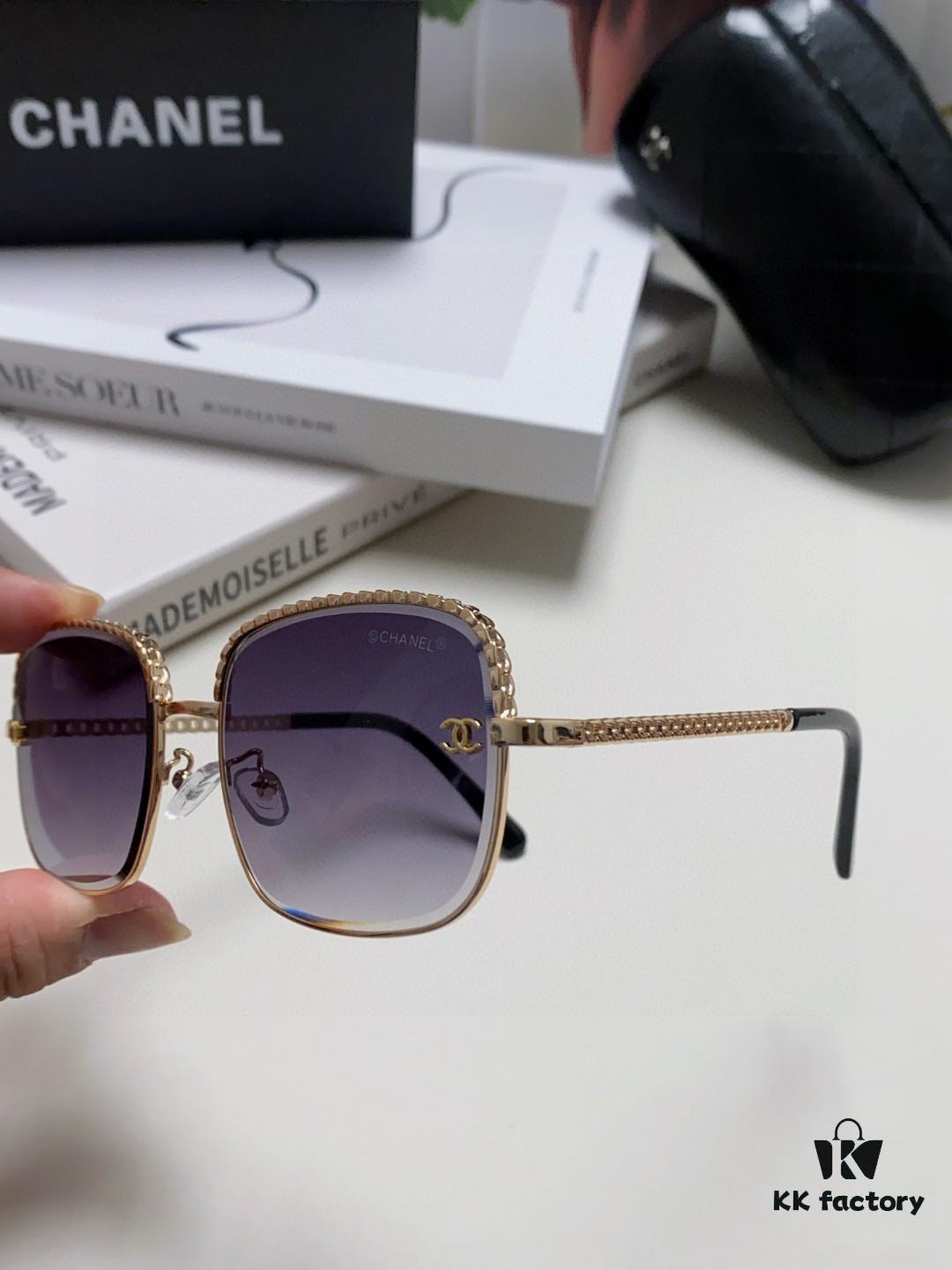6931f82c3a89a121ed5497af Chanel 2025 New Arrival Classic Style Women's Sunglasses with Chain Detail, Vintage Brown UV-Protective Designer Shades
