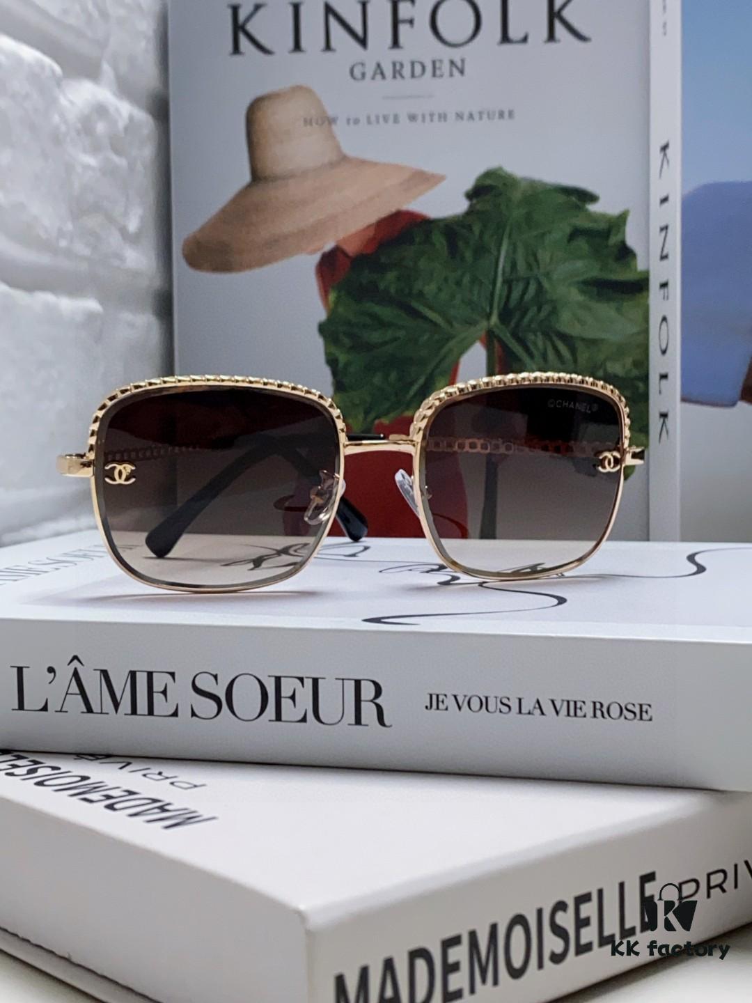 6931f82d3a89a121ed5497b5 Chanel 2025 New Arrival Women's Sunglasses, Classic Chic Tea-Tinted UV-Protective Sunglasses with Chain Detail, Fashionable and Elegant Design