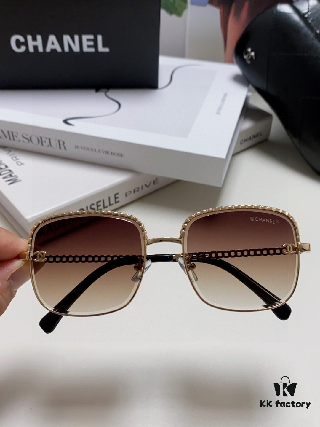 6931f82d3a89a121ed5497b7 Chanel 2025 New Arrival Women's Sunglasses, Classic Chic Tea-Tinted UV-Protective Sunglasses with Chain Detail, Fashionable and Elegant Design