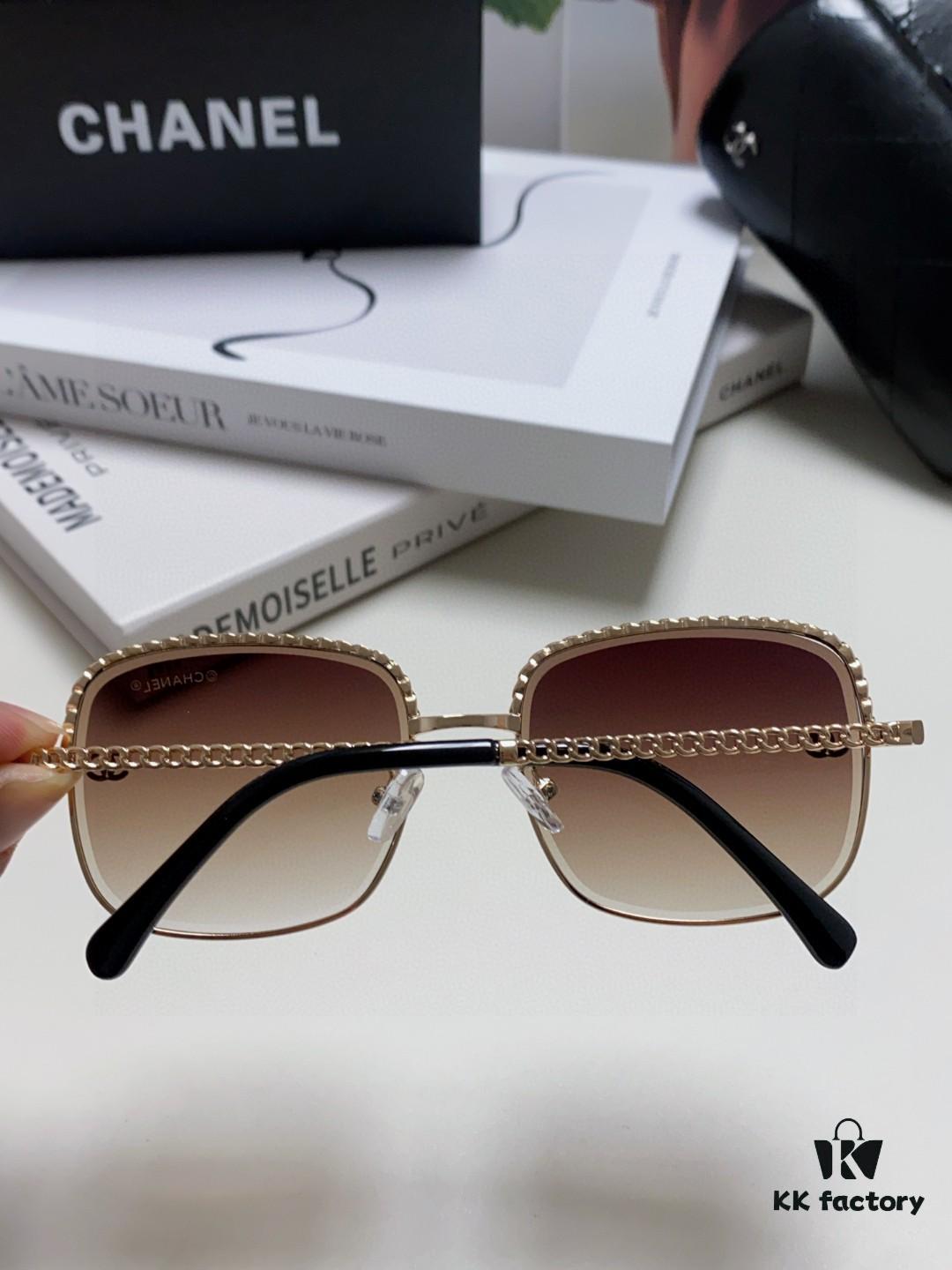 6931f82d3a89a121ed5497b8 Chanel 2025 New Arrival Women's Sunglasses, Classic Chic Tea-Tinted UV-Protective Sunglasses with Chain Detail, Fashionable and Elegant Design