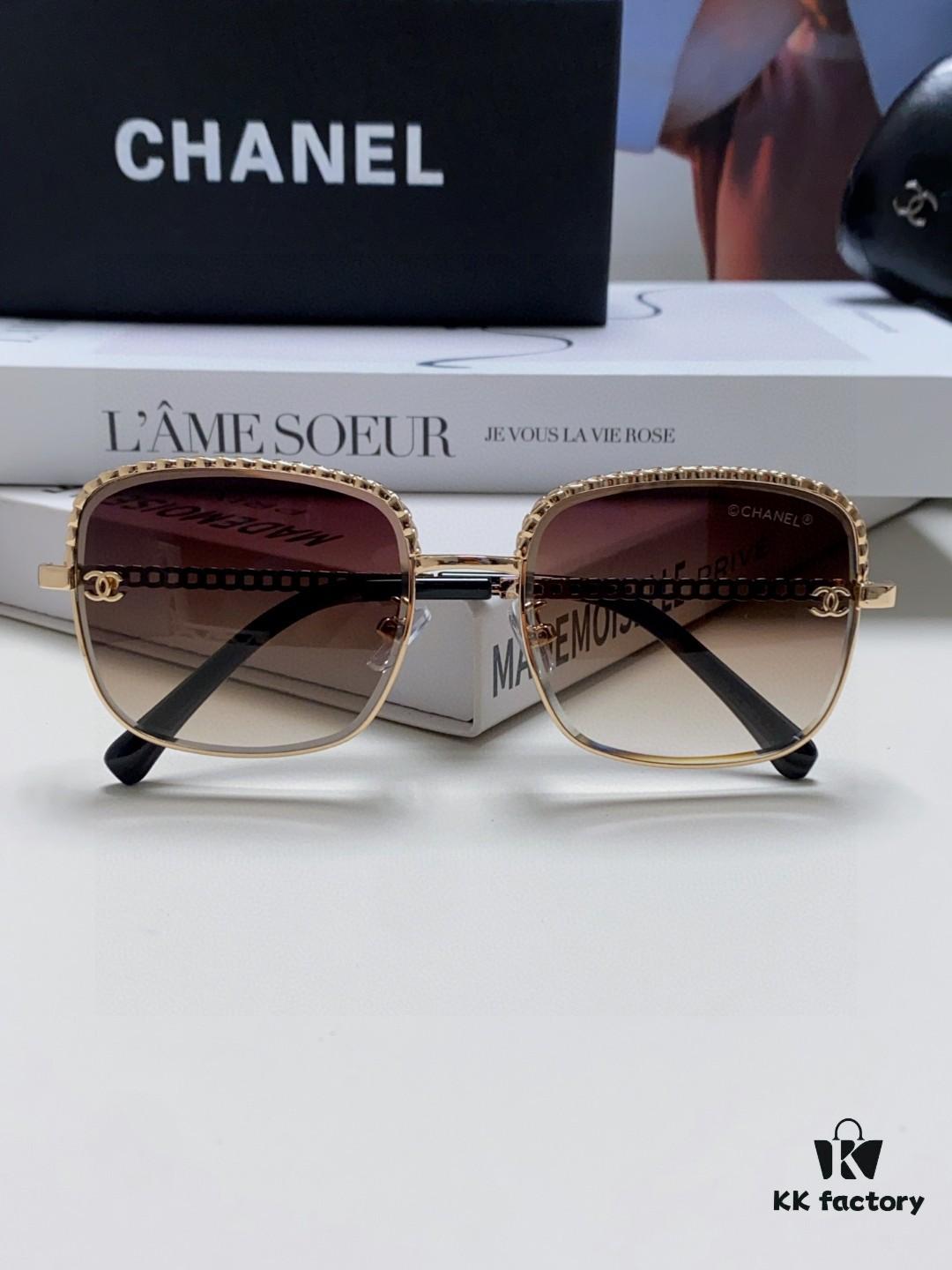 6931f82d3a89a121ed5497b9 Chanel 2025 New Arrival Women's Sunglasses, Classic Chic Tea-Tinted UV-Protective Sunglasses with Chain Detail, Fashionable and Elegant Design