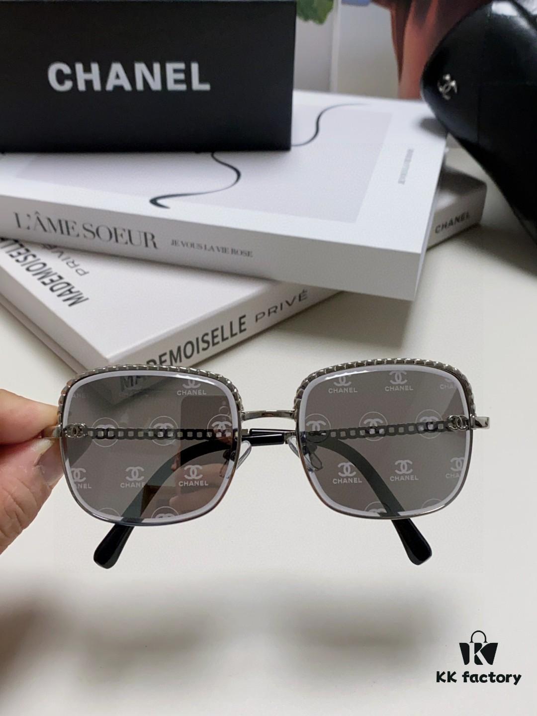 6931f82f3a89a121ed5497d4 Chanel 2025 New Arrival Women's Sunglasses, Classic Tweed Style Brown UV-Protective Designer Shades with Chain Detail