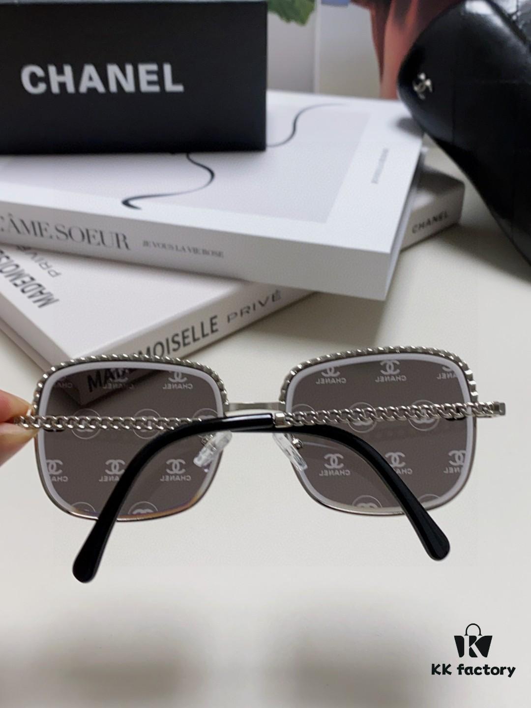 6931f82f3a89a121ed5497d5 Chanel 2025 New Arrival Women's Sunglasses, Classic Tweed Style Brown UV-Protective Designer Shades with Chain Detail